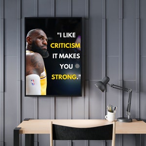 Lebron James Quote Poster, NBA, Basketball, Lakers, Los Angeles Lakers, Lebron, King James, Kobe Bryant, LA Lakers, Lebron James