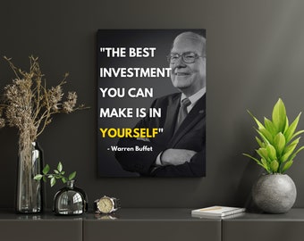 Warren Buffet Quote, Motivational Wall Art, Gift, Entrepreneur Investor Wall Decor, Home Office, Warren Buffet, Digital Print, Poster