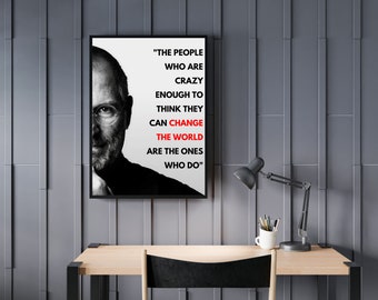 Steve Jobs, Steve Jobs Poster, Steve Jobs Quote, Steve Jobs Print, Apple, Office Decor, Wall Art, Inspirational Quote, Motivational Art