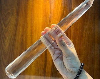 Varita de cristal de cuarzo transparente del Himalaya / Sanación pránica