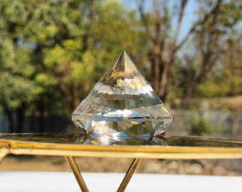 Diamante de cuarzo transparente de 35 mm: cristal curativo de 16 facetas