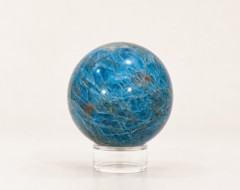 Natural Blue Apatite Sphere: 53MM Polished Crystal Display Ball