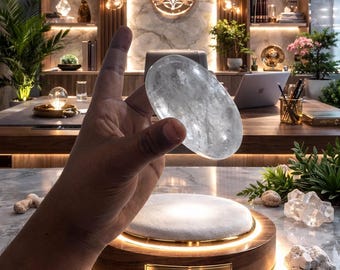 Clear Quartz Aura Lingam Crystal | Polished Shiva Lingam, Chakra Healing Stone (400gram)