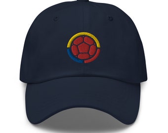 Colombia World Cup Minimalist Design Embroidered Dad Hat Soccer Football Cap