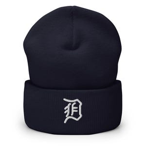Detroit Minimalist Design Embroidered Cuffed Beanie Baseball Hat