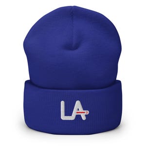 Los Angeles I Minimalist Design Embroidered Cuffed Beanie Baseball Hat