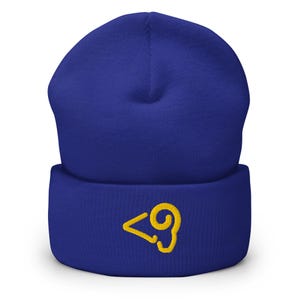 Los Angeles I Minimalist Design Embroidered Cuffed Beanie American Football Hat