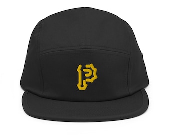 Gorra de béisbol con cinco paneles bordados con diseño minimalista de Pittsburgh