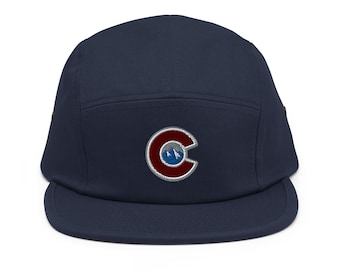 Gorra de hockey con cinco paneles bordados con diseño minimalista de Colorado