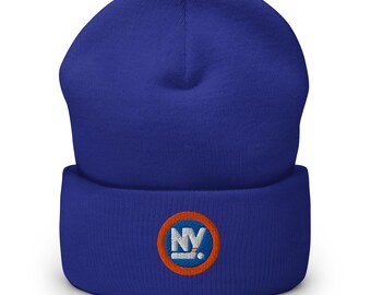 New York II Minimalistisk Design Broderad Mössa med Manschett Hockeykeps