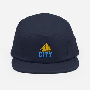 City of Manchester Minimalist Design Embroidered Five Panel Cap Soccer Football Hat