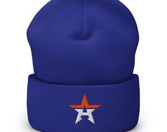 Houston Minimalist Design Embroidered Cuffed Beanie Baseball Hat