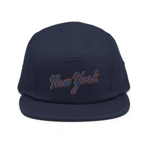 New York II Minimalist Design Embroidered Five Panel Cap Baseball Hat