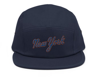 New York II Minimalist Design Embroidered Five Panel Cap Baseball Hat