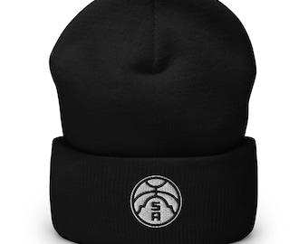 Czapka beanie z haftem i mankietem w stylu koszykarskim San Antonio o minimalistycznym wzornictwie