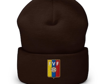Venezuela World Cup Minimalist Design Embroidered Cuffed Beanie Soccer Football Hat