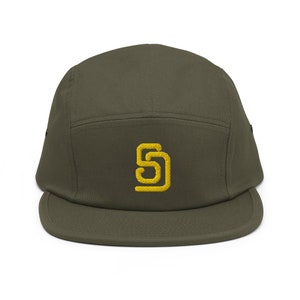 San Diego Minimalist Design Embroidered Five Panel Cap Baseball Hat