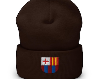 Blaugrana Minimalist Design Embroidered Cuffed Beanie Soccer Football Hat