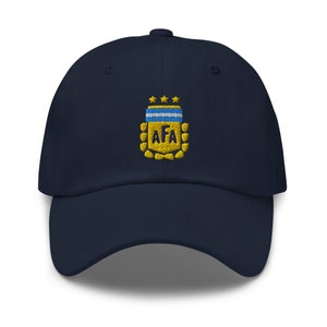 Argentina World Champions Minimalist Design Embroidered Dad Hat Soccer Football Cap