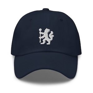 Blue Lion of London Minimalist Design Embroidered Dad Hat Soccer Football Cap