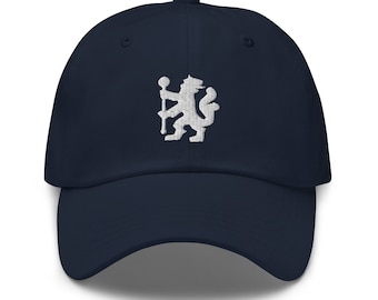 Blue Lion of London Minimalist Design Embroidered Dad Hat Soccer Football Cap