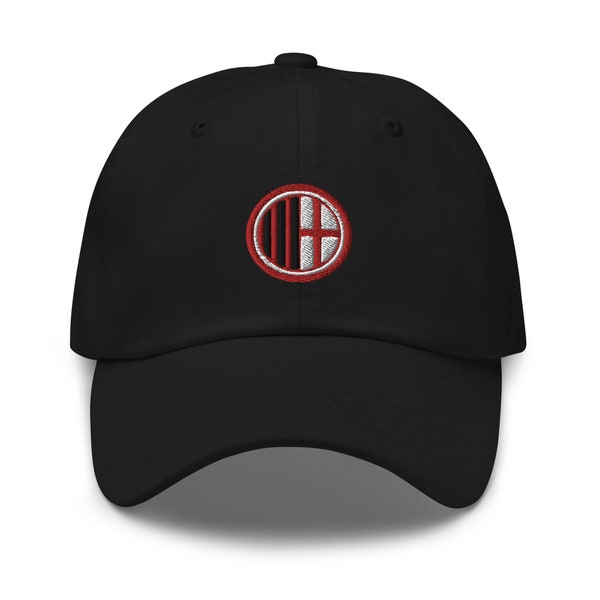 Milano Rossoneri Minimalist Design Embroidered Dad Hat Soccer Football Cap