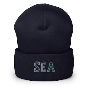 Seattle Minimalist Design Embroidered Cuffed Beanie Baseball Hat