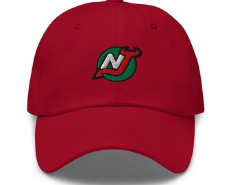 New Jersey Minimalist Design Embroidered Dad Hat Hockey Cap