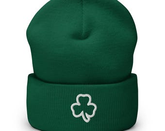 Boston Minimalist Design Embroidered Cuffed Beanie Basketball Hat