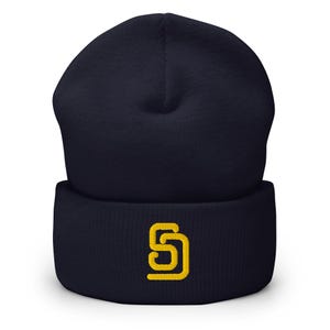 San Diego Minimalist Design Embroidered Cuffed Beanie Baseball Hat