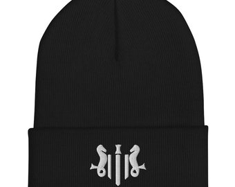 Magpies Minimalist Design Embroidered Cuffed Beanie Soccer Football Hat