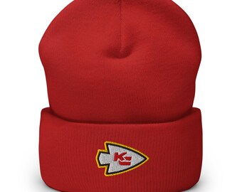 Kansas City Minimalist Design Embroidered Cuffed Beanie American Football Hat