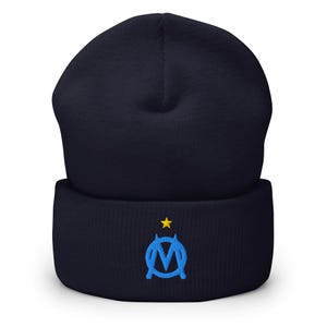 Les Phoceens Minimalist Design Embroidered Cuffed Beanie Soccer Football Hat