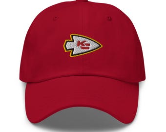 Kansas City Minimalist Design Embroidered Dad Hat Football Cap