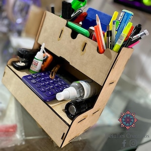 Cutting file in SVG and DXF format for desktop organizer