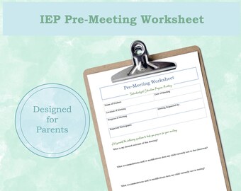 Hoja de trabajo para la reunión del IEP para padres
