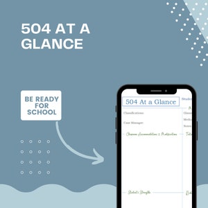 504 At a Glance, 504 Snapshot, 504 Review, Parents, Teachers