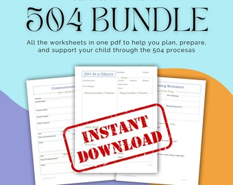 Paquete para padres del Plan 504, Ayuda para reuniones (Descarga instantánea)