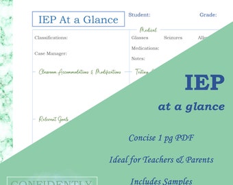 Formulario de resumen del IEP, revisión del IEP para maestros y padres (PDF)
