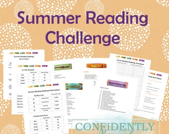 Summer Reading Challenge, Printable PDF, For Kids and Adults, Inspire Kids to Read More During Summer Break, Book Ideas, Reading Rewards