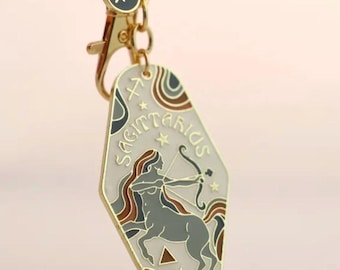 Zodiac Keyring Keychain Sagittarius perfect gift for her. Christmas Birthday metal astrology charm FREE DELIVERY POSTAGE