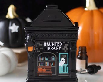Wax or oil burner in the style of a apothecary shop witchy spell  shopfront ceramic potion alternative bold styling perfect for wax and oils