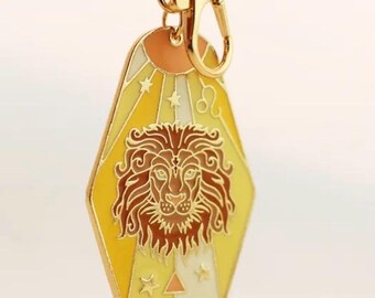Zodiac Keyring Keychain Leo perfect gift for her. Christmas Birthday metal astrology charm FREE DELIVERY POSTAGE