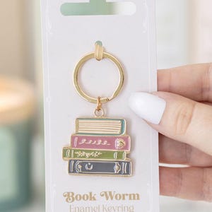 Book Lover Keyring Personalised Inital Bookish Booktok Reader Dark Romance Book Nerd Worm Gift