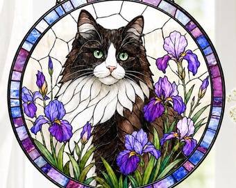Atrapasueños de vidrieras personalizadas para mascotas, retrato de perro o gato para colgar en la ventana, recuerdo conmemorativo para mascotas