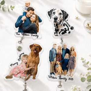 Custom Photo Badge Reel, Personalized Badge Reel Holder, Nurse Badge Reel, Retractable Badge Holder, Custom Photo Portrait Badge Reel Gift