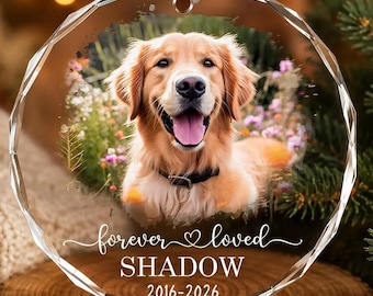 Custom Dog Memorial Ornament, Custom Pet Memorial Ornament, Forever Loved Ornament, Cat Memorial Ornament, Pet Loss Gift, Christmas Ornament
