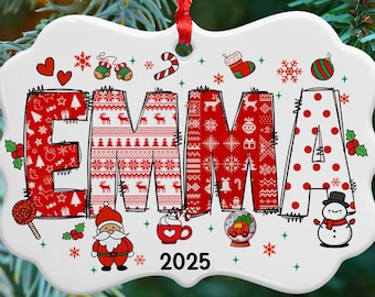 BULK DISCOUNT Custom Name Ornament for Kids, Personalized Christmas Ornament 2025, Christmas Ornament Tree Decor, Kids Ornament, Xmas Gift