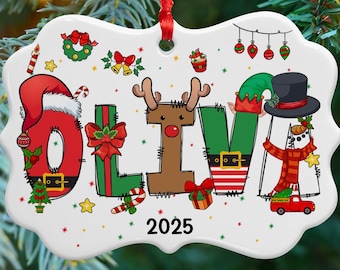 BULK DISCOUNT Custom Name Ornament for Kids, Personalized Christmas Ornament 2025, Christmas Gift for Kids, Christmas Ornament Tree Decor