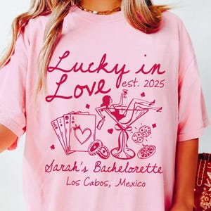 Lucky In Love Shirt, Las Vegas Bachelorette Shirts, Custom Girls Trip Shirts, Casino Bach Trip Tee, Bridesmaid Shirt, Bachelorette Party Tee